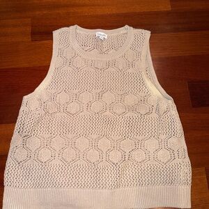 Splendid Cream Beige Sleeveless Knit Tank Top